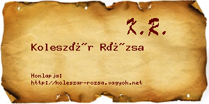 Koleszár Rózsa névjegykártya