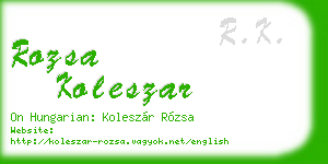 rozsa koleszar business card